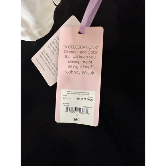 NEW Johnny Wujek Black Velvet Strapless Corset Bustier Top Formal Holiday 0 $69 - Picture 3 of 3